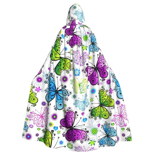 Frühlingsumhang mit buntem Schmetterlings-Druck, Gothic-Karneval, dunkler Fantasieumhang für Maskerade und Cosplay-Events Frühlingsumhang mit buntem Schmetterlings-Druck, Gothic-Karneval, dunkler Fantasieumhang für Maskerade und Cosplay-Events von rannsut