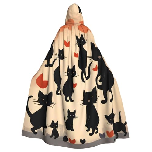 Happy Walking Kitty Print Gothic Karneval Umhang Dark Fantasy Cape für Maskerade und Cosplay Events Happy Walking Kitty Print Gothic Karneval Umhang Dark Fantasy Cape für Maskerade und Cosplay Events von rannsut