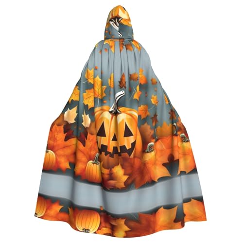 Herbstblätter, Thanksgiving-Tag, Kürbis-Druck, Gothic-Karneval-Umhang, dunkler Fantasy-Umhang für Maskerade und Cosplay-Events von rannsut