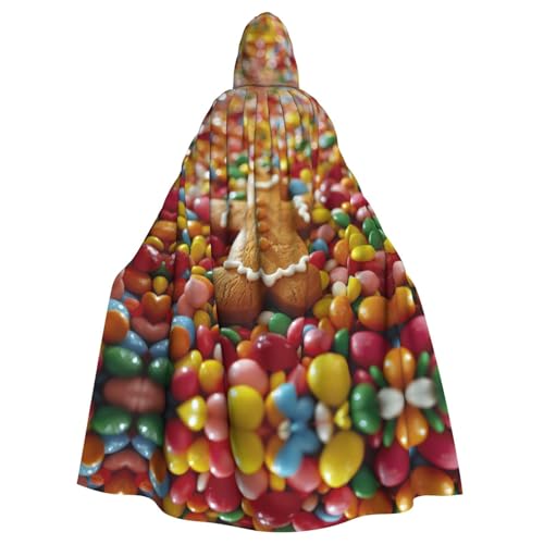 Lebkuchenmann-Umhang mit Süßigkeiten-Druck, Gothic-Karneval, dunkler Fantasieumhang für Maskerade und Cosplay-Events Lebkuchenmann-Umhang mit Süßigkeiten-Druck, Gothic-Karneval, dunkler Fantasieumhang für Maskerade und Cosplay-Events von rannsut