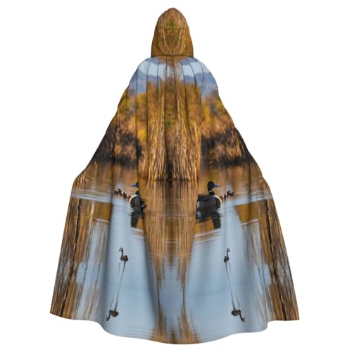 Loon Nature Umhang mit Vogeldruck, Gothic-Stil, Karneval, dunkler Fantasieumhang für Maskerade und Cosplay-Events von rannsut