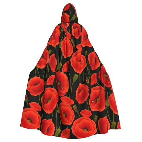 Mohnblumen-Druck, Gothic-Karnevals-Umhang, dunkler Fantasieumhang für Maskerade und Cosplay-Events Mohnblumen-Druck, Gothic-Karnevals-Umhang, dunkler Fantasieumhang für Maskerade und Cosplay-Events von rannsut
