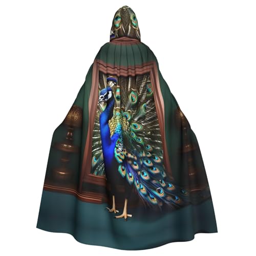 Schöner Pfauen-Bild-Druck, Gothic-Stil, Karneval, Umhang, dunkler Fantasieumhang für Maskerade und Cosplay-Veranstaltungen von rannsut