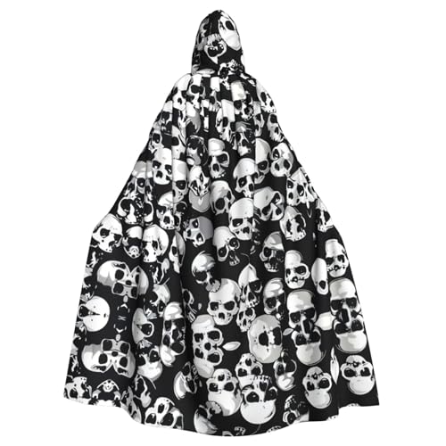 Schwarzer Totenkopf-Druck, Gothic-Karneval-Umhang, dunkler Fantasy-Umhang für Maskerade und Cosplay-Events Schwarzer Totenkopf-Druck, Gothic-Karneval-Umhang, dunkler Fantasy-Umhang für Maskerade und Cosplay-Events von rannsut
