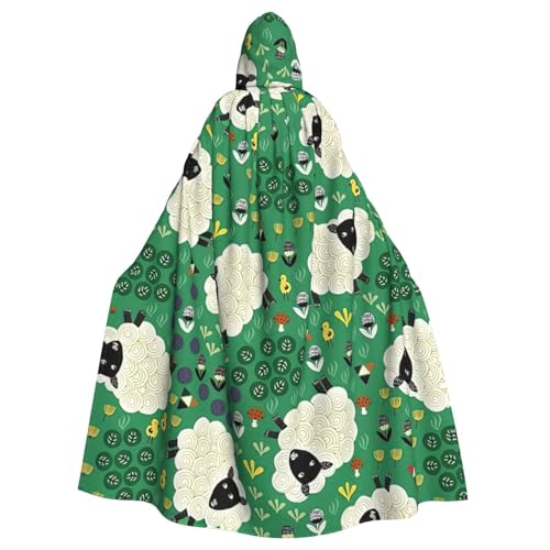 Süßer Cartoon-Schaf-Druck, Gothic-Karnevals-Umhang, dunkler Fantasy-Umhang für Maskerade und Cosplay-Events Süßer Cartoon-Schaf-Druck, Gothic-Karnevals-Umhang, dunkler Fantasy-Umhang für Maskerade und Cosplay-Events von rannsut