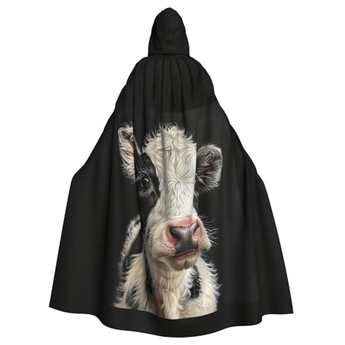 Süßer Umhang mit Kuh-Druck, Gothic-Karneval, dunkler Fantasieumhang für Maskerade und Cosplay-Events von rannsut