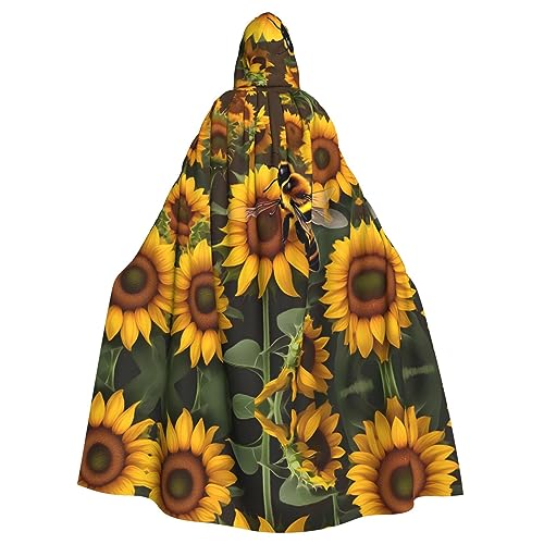 Umhang mit Bienen- und Sonnenblumen-Druck, Gothic-Stil, Karneval, dunkler Fantasieumhang für Maskerade und Cosplay-Events Umhang mit Bienen- und Sonnenblumen-Druck, Gothic-Stil, Karneval, dunkler Fantasieumhang für Maskerade und Cosplay-Events von rannsut