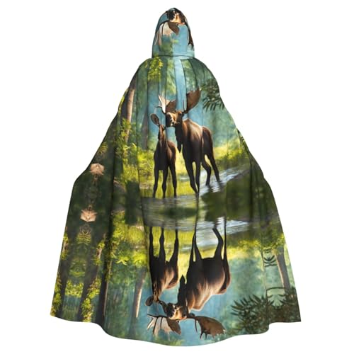 Umhang mit Hirsch-Bär-Elch-Druck, Gothic-Karneval, dunkler Fantasieumhang für Maskerade und Cosplay-Events Umhang mit Hirsch-Bär-Elch-Druck, Gothic-Karneval, dunkler Fantasieumhang für Maskerade und Cosplay-Events von rannsut