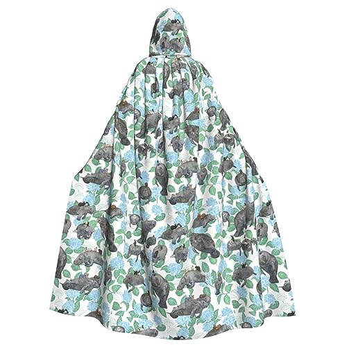 Umhang mit Kaninchen-Manatees-Druck, Gothic-Karneval, dunkler Fantasieumhang für Maskerade und Cosplay-Events Umhang mit Kaninchen-Manatees-Druck, Gothic-Karneval, dunkler Fantasieumhang für Maskerade und Cosplay-Events von rannsut