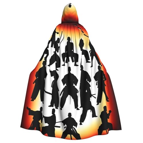Umhang mit Silhouetten von Kampfdruck, Gothic-Stil, Karneval, dunkler Fantasieumhang für Maskerade und Cosplay-Events von rannsut