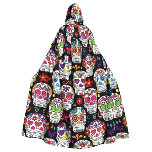 Umhang mit Totenköpfen und Totenköpfen, Gothic-Stil, dunkler Fantasieumhang für Maskerade und Cosplay-Events von rannsut