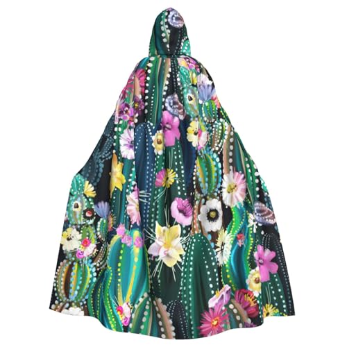 Umhang mit blühendem Kaktus-Druck, Gothic-Karneval, dunkler Fantasieumhang für Maskerade und Cosplay-Events Umhang mit blühendem Kaktus-Druck, Gothic-Karneval, dunkler Fantasieumhang für Maskerade und Cosplay-Events von rannsut