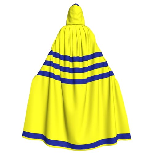 Umhang mit gelben und blauen Streifen, Gothic, Karneval, dunkler Fantasieumhang für Maskerade und Cosplay-Events Umhang mit gelben und blauen Streifen, Gothic, Karneval, dunkler Fantasieumhang für Maskerade und Cosplay-Events von rannsut