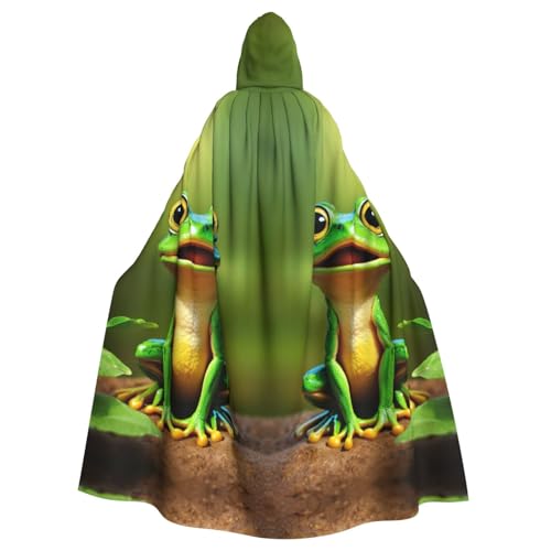 Umhang mit grünem Froschdruck, Gothic-Stil, Karneval, dunkler Fantasieumhang für Maskerade und Cosplay-Events Umhang mit grünem Froschdruck, Gothic-Stil, Karneval, dunkler Fantasieumhang für Maskerade und Cosplay-Events von rannsut