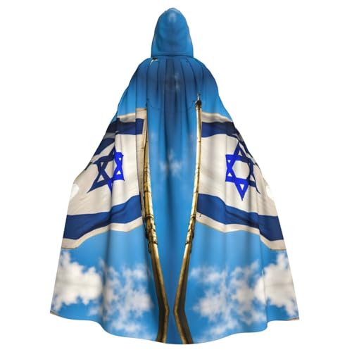 Umhang mit israelischer Flagge, Gothic, Karneval, dunkler Fantasieumhang für Maskerade und Cosplay-Veranstaltungen von rannsut