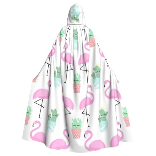 Umhang mit tropischem Flamingo, süßer Kaktus-Druck, Gothic-Karneval, dunkler Fantasy-Umhang für Maskerade und Cosplay-Events Umhang mit tropischem Flamingo, süßer Kaktus-Druck, Gothic-Karneval, dunkler Fantasy-Umhang für Maskerade und Cosplay-Events von rannsut