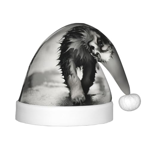 Weihnachtsmütze mit Motiv "Raining Cat Dog", bequeme Weihnachtsmütze für Weihnachten, Kostümparty und Feiertagsveranstaltung von rannsut