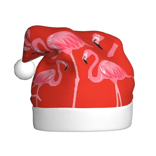 Weihnachtsmütze mit vier Flamingos für Erwachsene, Damen, Herren, Weihnachtsmütze für Neujahr, festliche Party Weihnachtsmütze mit vier Flamingos für Erwachsene, Damen, Herren, Weihnachtsmütze für Neujahr, festliche Party von rannsut