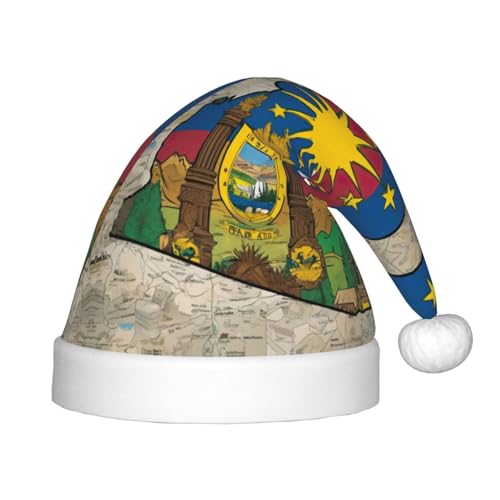 rannsut Abstrakte Idaho Staatsflagge Karte 02 Druck Weihnachtsmütze Komfort Weihnachtsmannmützen für Weihnachten, Kostümparty und Feiertagsveranstaltung von rannsut