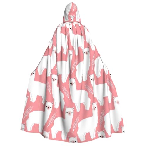 rannsut Alpaka-Llama-Druck, Unisex, Gothic-Stil, Karneval, Umhang, mystischer Umhang für Maskeraden und Themenveranstaltungen von rannsut