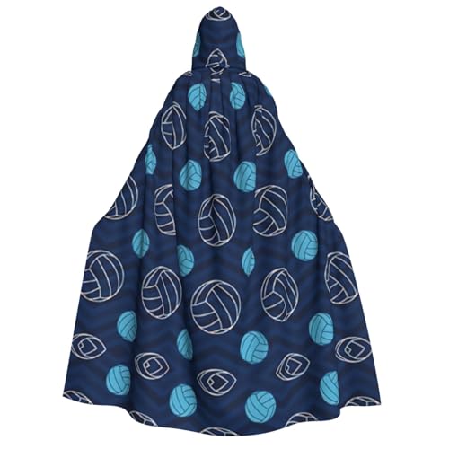 rannsut Blauer Volleyball-Druck, Unisex, Gothic-Stil, Karneval, Umhang, mystischer Umhang für Maskeraden und Themenveranstaltungen von rannsut