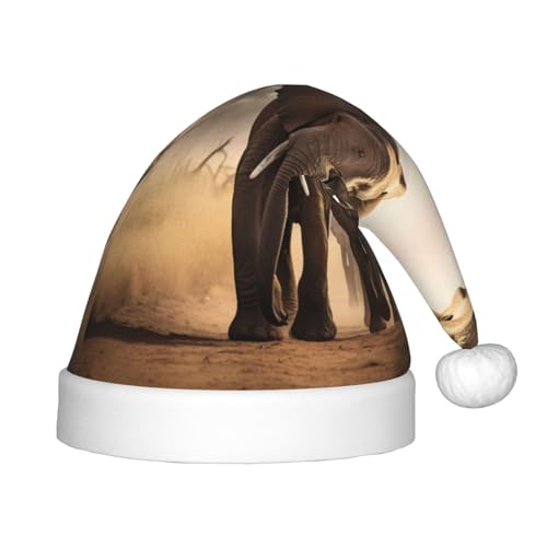 rannsut Elefanten-Kunstdruck, Weihnachtsmütze, bequeme Weihnachtsmannmützen für Weihnachten, Kostümparty und Feiertagsveranstaltung rannsut Elefanten-Kunstdruck, Weihnachtsmütze, bequeme Weihnachtsmannmützen für Weihnachten, Kostümparty und Feiertagsveranstaltung von rannsut