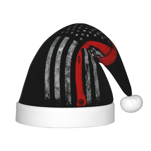rannsut Feuerwehrmann Axt rote Linie Flagge Druck Weihnachtsmütze Komfort Weihnachtsmütze für Weihnachten Kostüm Party und Urlaub Event rannsut Feuerwehrmann Axt rote Linie Flagge Druck Weihnachtsmütze Komfort Weihnachtsmütze für Weihnachten Kostüm Party und Urlaub Event von rannsut