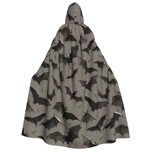 rannsut Halloween-Umhang mit Fledermäusen, grauer Druck, Unisex, Gothic, Karneval, Umhang, mystischer Umhang für Maskeraden und Themenveranstaltungen rannsut Halloween-Umhang mit Fledermäusen, grauer Druck, Unisex, Gothic, Karneval, Umhang, mystischer Umhang für Maskeraden und Themenveranstaltungen von rannsut