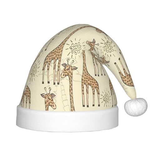 rannsut Handgezeichneter Giraffen-Druck, Weihnachtsmütze für Weihnachten, Kostümparty und Feiertags-Event von rannsut