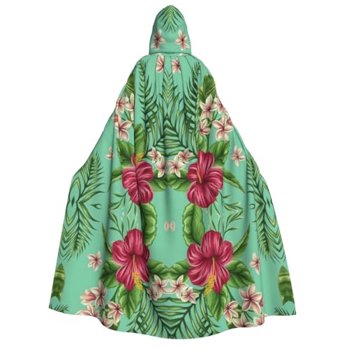 rannsut Hawaiianischer Umhang mit tropischen Blättern und Blumen, Unisex, Gothic, Karneval, Umhang, mystischer Umhang für Maskeraden rannsut Hawaiianischer Umhang mit tropischen Blättern und Blumen, Unisex, Gothic, Karneval, Umhang, mystischer Umhang für Maskeraden von rannsut