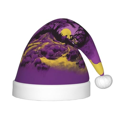 rannsut Haze02 Weihnachtsmütze mit Aufdruck, bequem, Weihnachtsmannmütze, für Weihnachten, Kostümparty und Feiertagsveranstaltung, Violett von rannsut