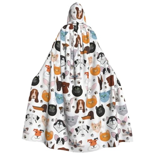 rannsut Katzen- und Hundegesichter Bulldogge Beagle Labrador Print Unisex Umhang Gothic Karneval Umhang Mystischer Umhang für Maskeraden rannsut Katzen- und Hundegesichter Bulldogge Beagle Labrador Print Unisex Umhang Gothic Karneval Umhang Mystischer Umhang für Maskeraden von rannsut