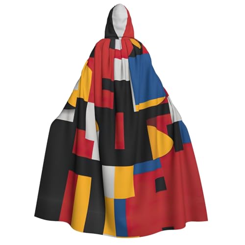 rannsut Komposition in Rot, Gelb, Blau und Schwarz, Unisex, Umhang, Gothic, Karneval, Umhang, mystischer Umhang für Maskeraden von rannsut