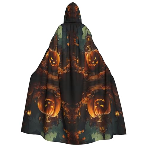 rannsut Kürbis Halloween Print Unisex Umhang Gothic Karneval Umhang Mystischer Umhang für Maskeraden und Themenveranstaltungen von rannsut