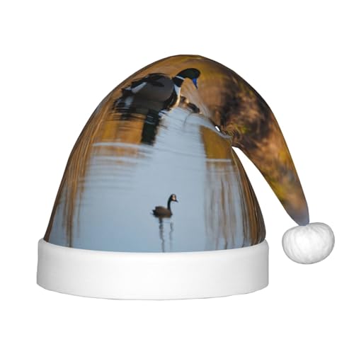 rannsut Loon Nature Weihnachtsmütze mit Vogel-Druck, bequeme Weihnachtsmütze für Weihnachten, Kostümparty und Feiertagsveranstaltung von rannsut
