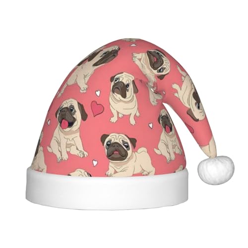 rannsut Lustige Weihnachtsmütze mit Cartoon-Motiv Mops, Welpe, Hund, Komfort, Weihnachtsmannmütze, für Weihnachten, Kostümparty und Feiertagsveranstaltung rannsut Lustige Weihnachtsmütze mit Cartoon-Motiv Mops, Welpe, Hund, Komfort, Weihnachtsmannmütze, für Weihnachten, Kostümparty und Feiertagsveranstaltung von rannsut