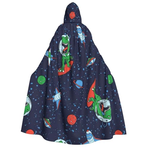 rannsut Lustiger Astronauten-Dinosaurier-Raketen-Druck, unisex, Umhang, Gothic, Karneval, Umhang, mystischer Umhang für Maskeraden von rannsut