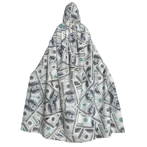 rannsut Lustiger Dollar-Gelddruck, Unisex, Umhang, Gothic, Karneval, Umhang, mystischer Umhang für Maskeraden und Themen-Events von rannsut