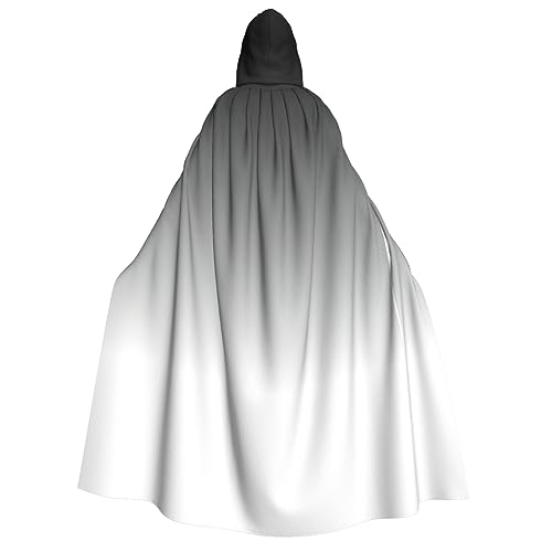 rannsut Ombré-Umhang mit weißem bis schwarzem Druck, Unisex, Gothic-Stil, Karneval, mystischer Umhang für Maskeraden und Themenveranstaltungen rannsut Ombré-Umhang mit weißem bis schwarzem Druck, Unisex, Gothic-Stil, Karneval, mystischer Umhang für Maskeraden und Themenveranstaltungen von rannsut