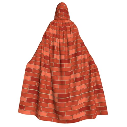 rannsut Roter Ziegelwand-Texturdruck, Unisex, Umhang, Gothic, Karneval, Umhang, mystischer Umhang für Maskeraden und Themenveranstaltungen rannsut Roter Ziegelwand-Texturdruck, Unisex, Umhang, Gothic, Karneval, Umhang, mystischer Umhang für Maskeraden und Themenveranstaltungen von rannsut