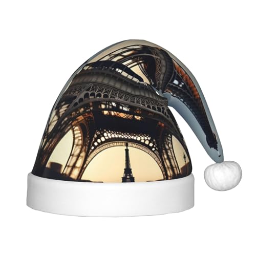 rannsut Schöne Weihnachtsmütze mit Eiffelturm-Motiv, mit Paris-Druck, bequeme Weihnachtsmütze für Weihnachten, Kostümparty und Feiertags-Event rannsut Schöne Weihnachtsmütze mit Eiffelturm-Motiv, mit Paris-Druck, bequeme Weihnachtsmütze für Weihnachten, Kostümparty und Feiertags-Event von rannsut