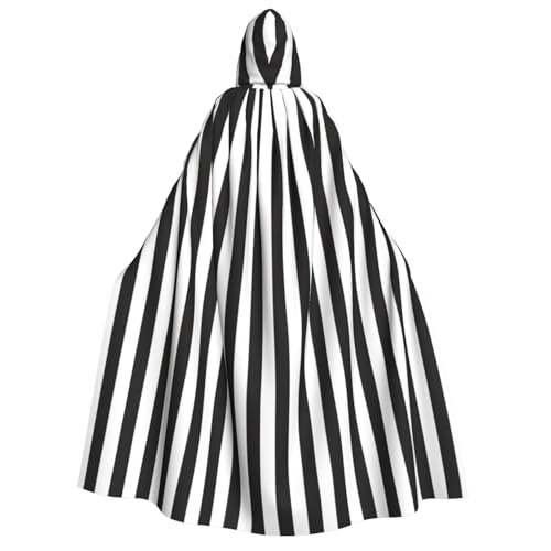 rannsut Schwarz-weißer gestreifter Unisex-Umhang im Gothic-Stil, Karneval, Umhang, mystischer Umhang für Maskeraden und Themenveranstaltungen rannsut Schwarz-weißer gestreifter Unisex-Umhang im Gothic-Stil, Karneval, Umhang, mystischer Umhang für Maskeraden und Themenveranstaltungen von rannsut
