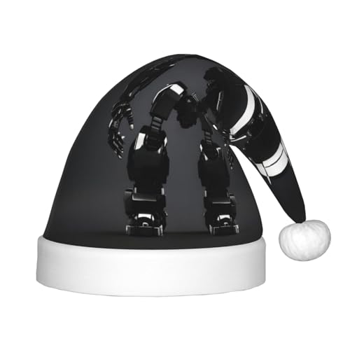 rannsut Schwarze Weihnachtsmütze mit Roboterdruck, bequeme Weihnachtsmützen für Weihnachten, Kostümparty und Feiertagsveranstaltungen rannsut Schwarze Weihnachtsmütze mit Roboterdruck, bequeme Weihnachtsmützen für Weihnachten, Kostümparty und Feiertagsveranstaltungen von rannsut