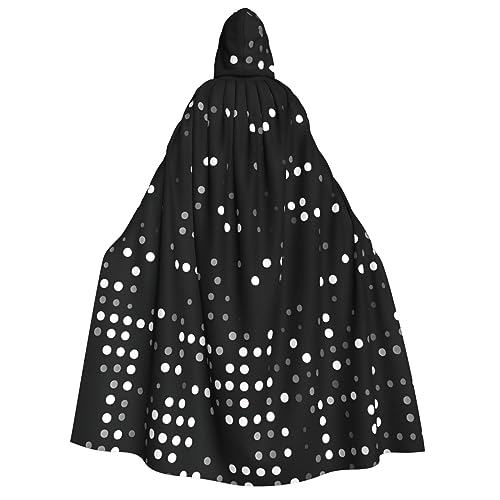 rannsut Schwarzer runder Punkte-Druck, Unisex, Gothic-Stil, Karneval, Umhang, mystischer Umhang für Maskeraden und Themenveranstaltungen rannsut Schwarzer runder Punkte-Druck, Unisex, Gothic-Stil, Karneval, Umhang, mystischer Umhang für Maskeraden und Themenveranstaltungen von rannsut