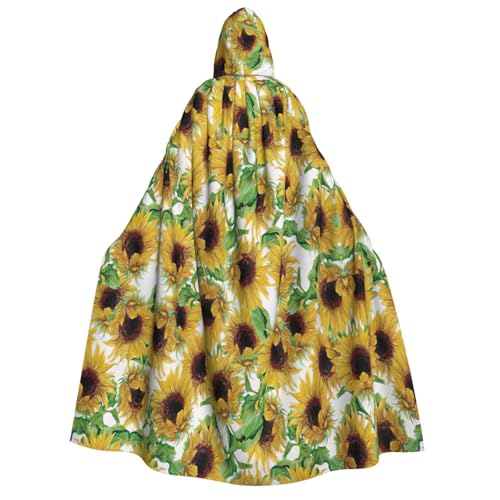 rannsut Sonnenblumen-Umhang, Unisex, Gothic-Stil, Karnevals-Umhang, mystischer Umhang für Maskeraden und Themenveranstaltungen von rannsut