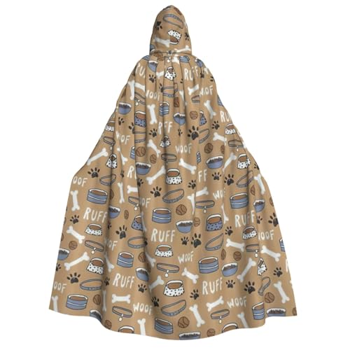 rannsut Süßer Hundeknochen-Umhang mit Pfotenabdruck, unisex, Gothic-Stil, Karneval, Umhang für Maskeraden und Themenveranstaltungen rannsut Süßer Hundeknochen-Umhang mit Pfotenabdruck, unisex, Gothic-Stil, Karneval, Umhang für Maskeraden und Themenveranstaltungen von rannsut