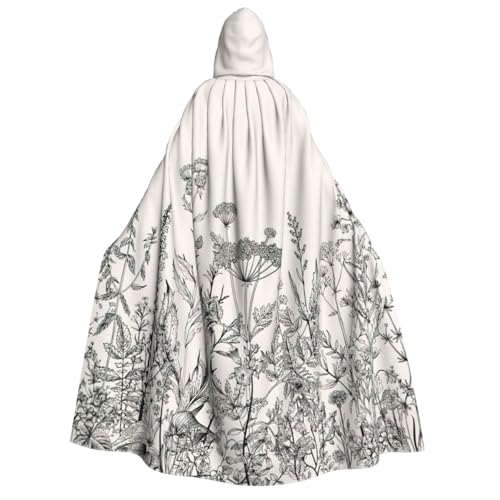 rannsut Umhang mit Blumenkräutern, botanischer Gravur, Unisex, Gothic, Karneval, Umhang, mystischer Umhang für Maskeraden rannsut Umhang mit Blumenkräutern, botanischer Gravur, Unisex, Gothic, Karneval, Umhang, mystischer Umhang für Maskeraden von rannsut