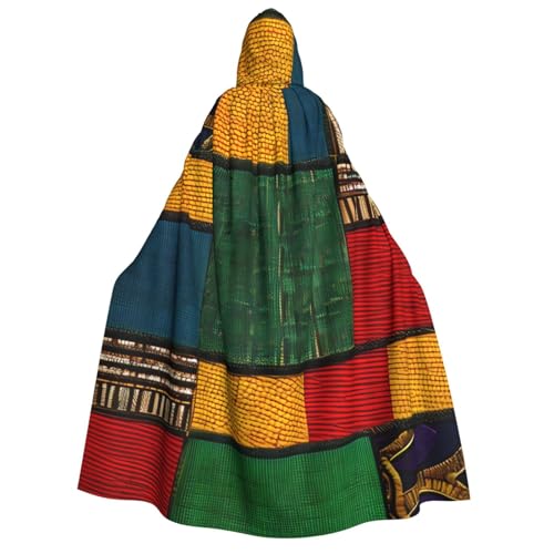 rannsut Unisex Umhang im afrikanischen Stil, Patchwork-Druck, Gothic, Karneval, Umhang, mystischer Umhang für Maskeraden und Themenveranstaltungen rannsut Unisex Umhang im afrikanischen Stil, Patchwork-Druck, Gothic, Karneval, Umhang, mystischer Umhang für Maskeraden und Themenveranstaltungen von rannsut
