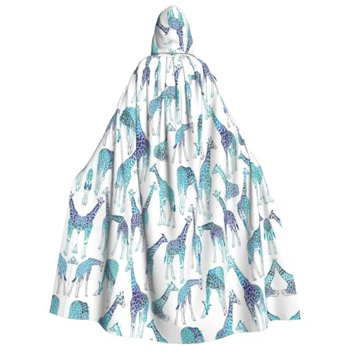 rannsut Unisex-Umhang mit Giraffenmuster, Gothic-Stil, Karneval, mystischer Umhang für Maskeraden und Themenveranstaltungen von rannsut