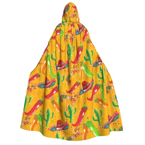 rannsut Unisex Umhang mit Kaktushut und Chili-Pfeffer-Druck, Gothic, Karneval, Umhang, mystischer Umhang für Maskeraden und Themenveranstaltungen rannsut Unisex Umhang mit Kaktushut und Chili-Pfeffer-Druck, Gothic, Karneval, Umhang, mystischer Umhang für Maskeraden und Themenveranstaltungen von rannsut